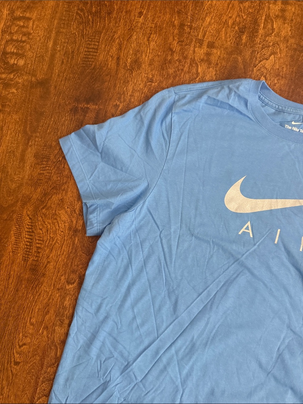 Nike Air Light Blue Crewneck T-Shirt with White Swoosh Size XXL - Picture 5 of 11